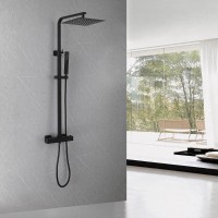 Душевая система Abber Daheim AF8260BL, термостатическая, цвет черный матовый
