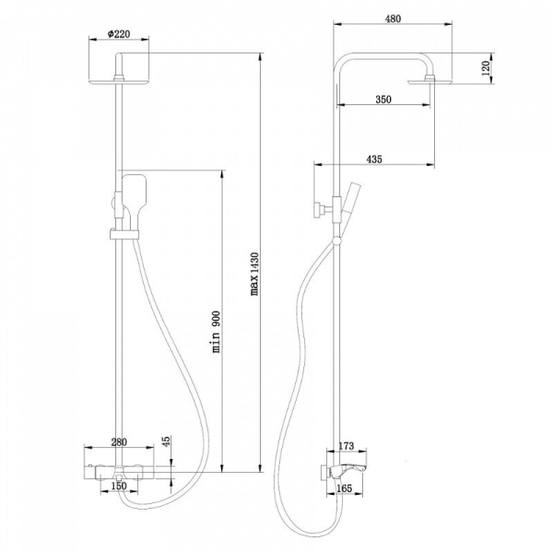Душевая система Abber Thermostat AF8516GL, термостатическая, PVD покрытие, цвет золото матовое