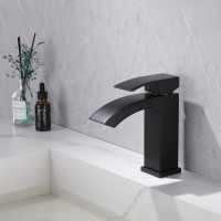 Смеситель Abber Wasserfall AF8610B для раковины, черный матовый