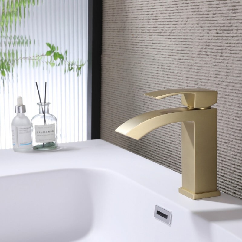 Смеситель Abber Wasserfall AF8610G, для раковины, цвет золото матовое