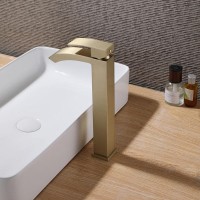 Смеситель Abber Wasserfall AF8611G для раковины, золото матовое