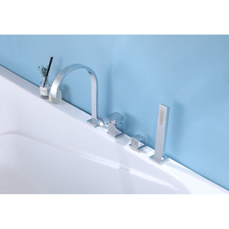 Смеситель Abber Wasserfal для ванны, на борт ванны, хром, AF8613