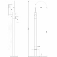 Смеситель Abber Wasserfall AF8615, напольный, хром