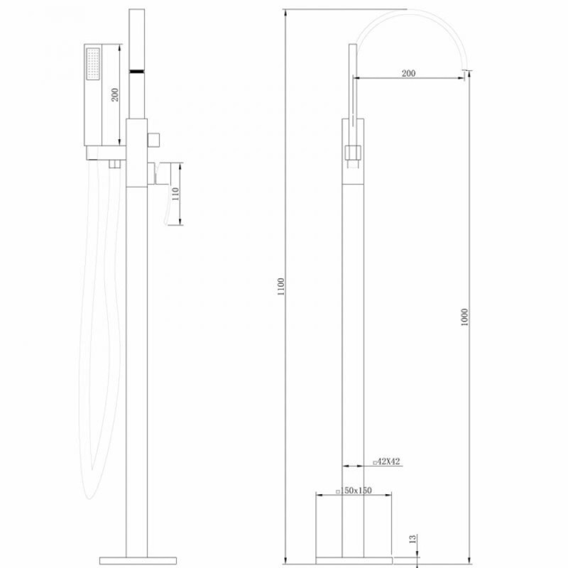 Смеситель Abber Wasserfall AF8615G напольный, золото матовое