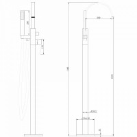 Смеситель Abber Wasserfall AF8615SP, для ванны и душа, PVD покрытие, цвет сатин