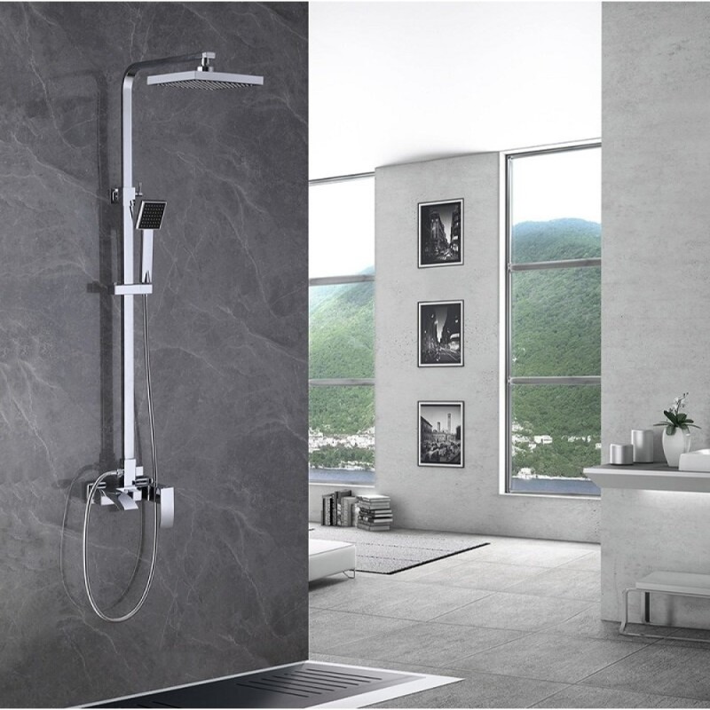 Душевая система Abber Wasserfall AF8616, излив, верхний душ, душевая лейка, хром