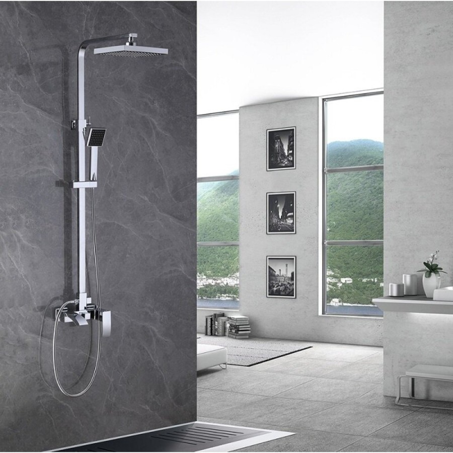 Душевая система Abber Wasserfall AF8616, излив, верхний душ, душевая лейка, хром