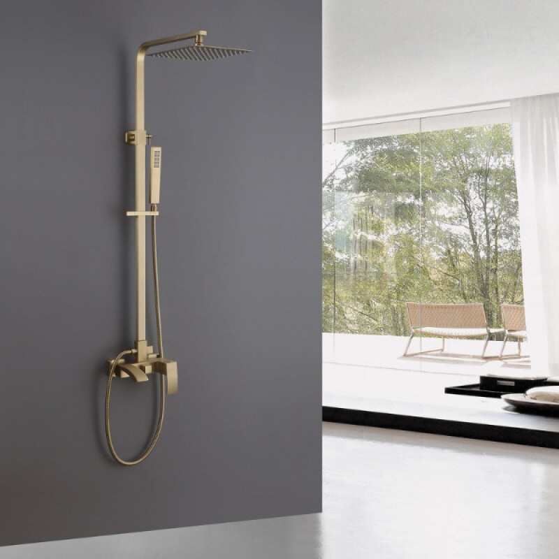 Душевая система Abber Wasserfall AF8616G, цвет золотое матовое