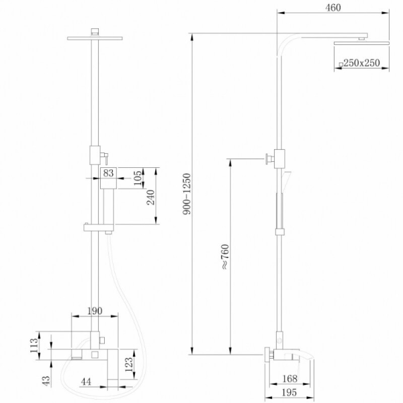 Душевая система Abber Wasserfall AF8616G, цвет золотое матовое