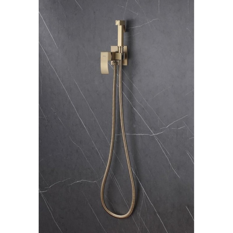 Гигиенический душ Abber Wasserfall AF8625G со смесителем, золото матовое