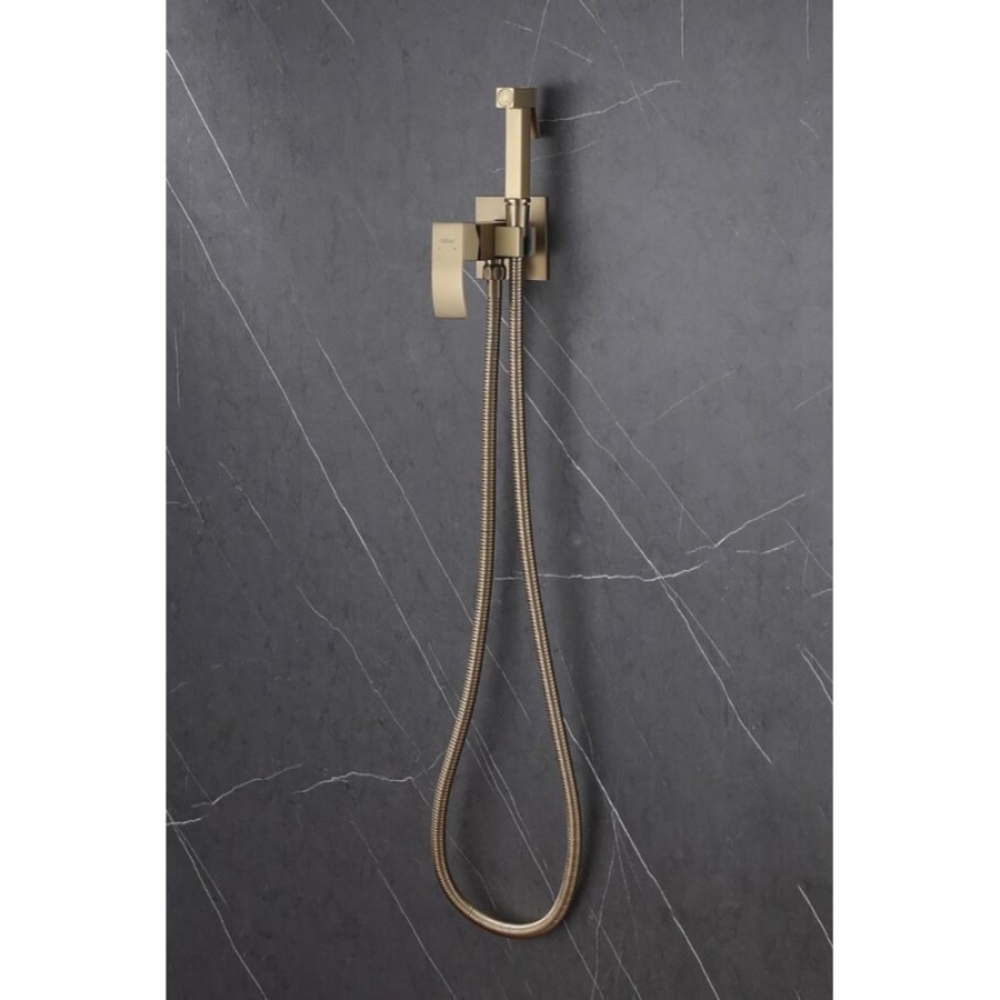Гигиенический душ Abber Wasserfall AF8625G со смесителем, золото матовое