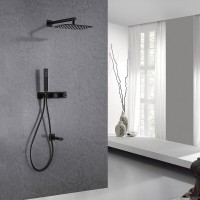 Душевая система Abber Rund AF8717B, цвет черный матовый
