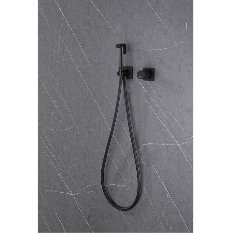 Гигиенический душ Abber Rund, AF8725B, со смесителем, черный матовый