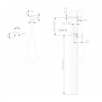 Гигиенический душ Abber Rund AF8725G, со смесителем, цвет золото матовое