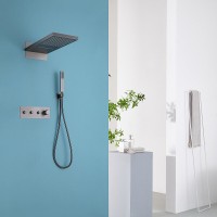 Душевая система Abber Rund AF8752NG, термостатическая, на 2 потребителя, цвет никель
