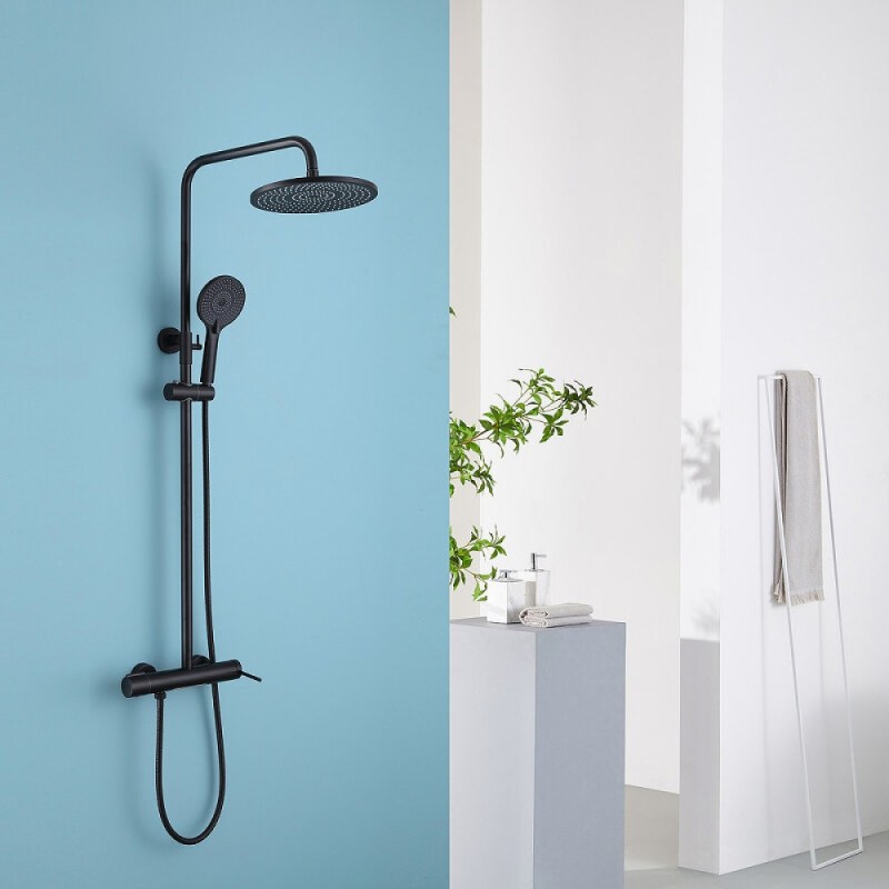 Душевая система Abber Emotion AF8816B, цвет черный матовый