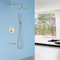 Душевая система Abber Emotion AF8817G, излив, верхний душ, душевая лейка, золото матовое
