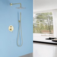 Душевая система Abber Emotion AF8818G, без излива, верхний душ, душевая лейка, золото матовое