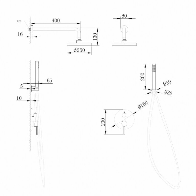 Душевая система Abber Emotion AF8818NG, цвет никель