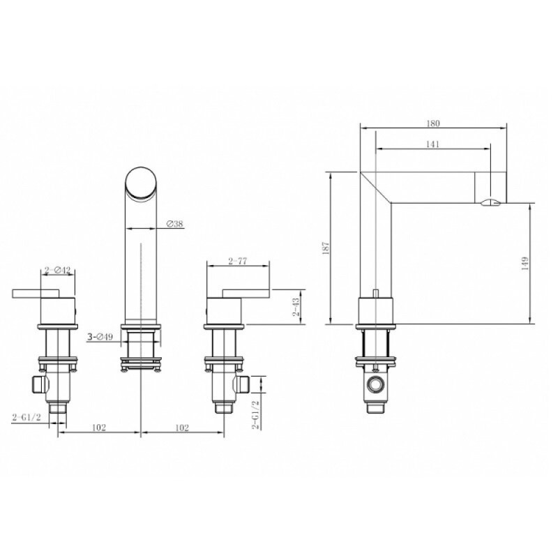 Смеситель для раковины Abber Perfekte 316 AF8A08BG, золото брашированное