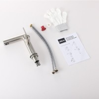 Смеситель для раковины Abber Perfekte 316 AF8A10BST, сталь брашированная