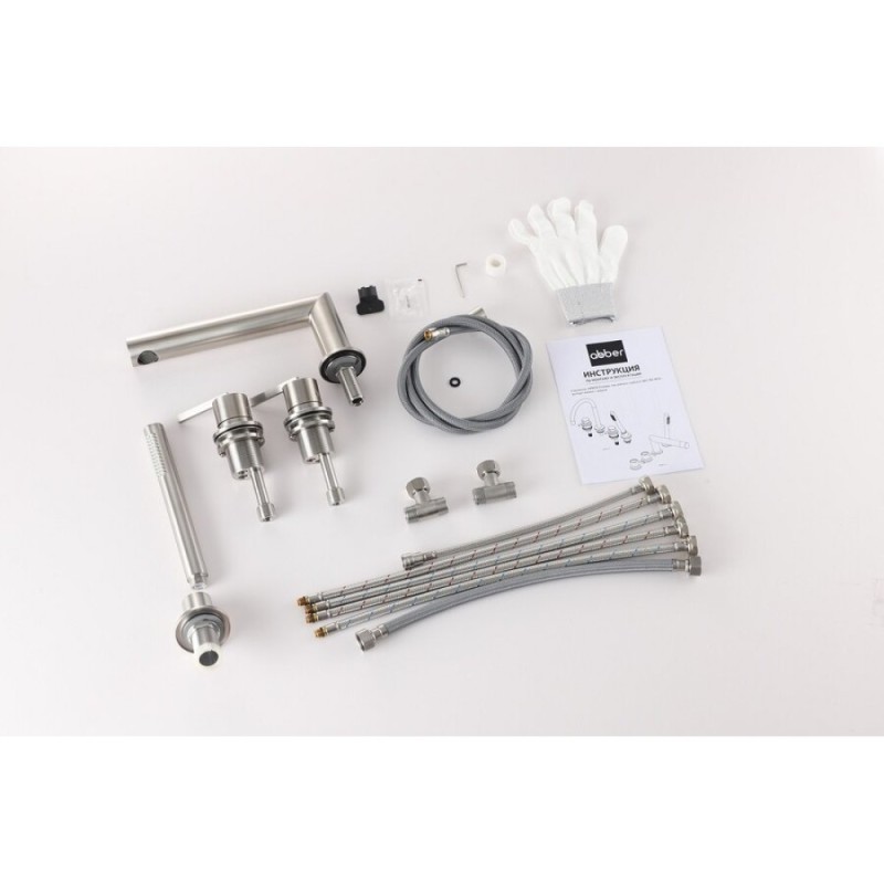 Смеситель на борт ванны Abber Perfekte 316 AF8A13BST, сталь брашированная