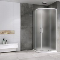 Душевой уголок Abber Schwarzer Diamant, 80 х 80 см, стекло матовое, профиль хром, AG01080M