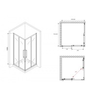 Душевой уголок Abber Schwarzer Diamant AG02080BMH, 80 х 80 см, стекло матовое, профиль черный