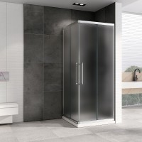 Душевой уголок Abber Schwarzer Diamant, 80 х 80 см, стекло матовое, профиль хром, AG02080MH