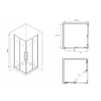 Душевой уголок Abber Schwarzer Diamant AG02090BMH, 90 х 90 см, стекло матовое, профиль черный