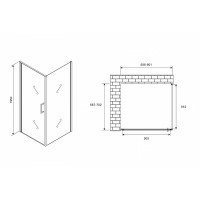 Душевой уголок Abber Sonnenstrand, 60 х 70 см, стекло прозрачное, профиль хром, AG04060-S70