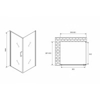 Душевой уголок Abber Sonnenstrand, 60 х 90 см, стекло прозрачное, профиль хром, AG04060-S90