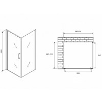 Душевой уголок Abber Sonnenstrand, 60 х 80 см, стекло матовое, профиль хром, AG04060M-S80M