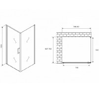 Душевой уголок Abber Sonnenstrand, 80 х 70 см, стекло прозрачное, профиль хром, AG04080-S70