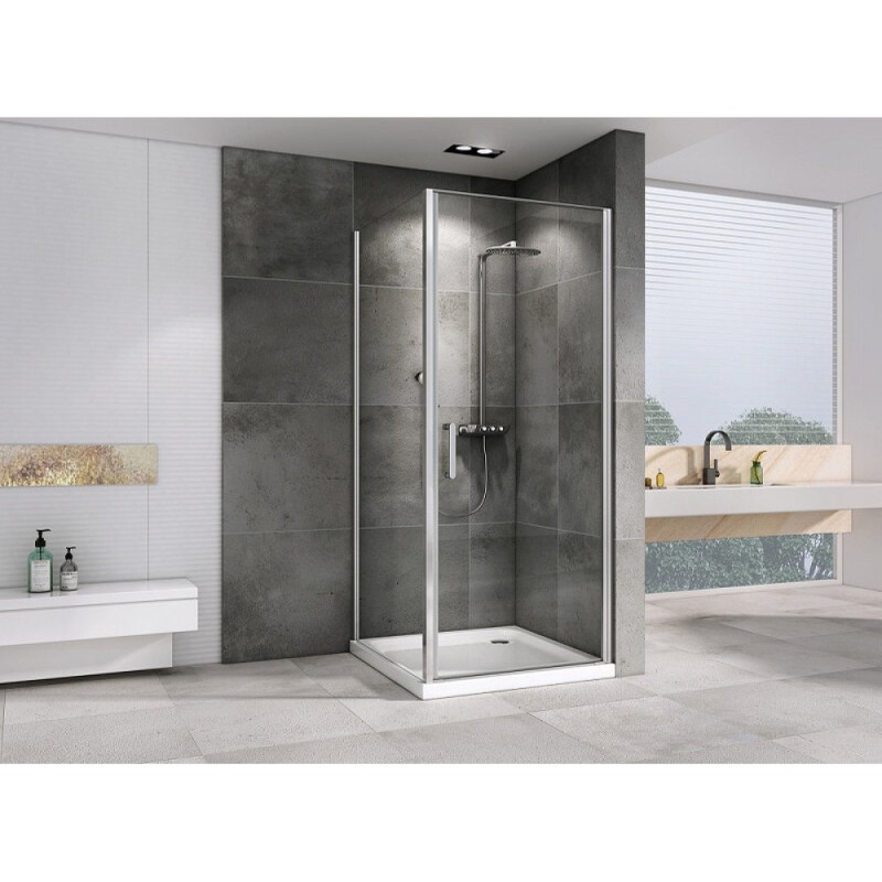 Душевой уголок Abber Sonnenstrand, 80 х 75 см, стекло прозрачное, профиль хром, AG04080-S75