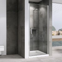 Душевая дверь Abber Sonnenstrand, 90 х 195 см, профиль хром, стекло прозрачное, AG04090