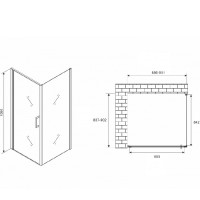 Душевой уголок Abber Sonnenstrand, 90 х 90 см, стекло прозрачное, профиль хром, AG04090-S90