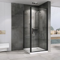 Душевой уголок Abber Sonnenstrand, 100 х 100 см, стекло прозрачное, профиль черный, AG04100B-S100B