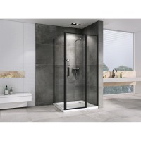 Душевой уголок Abber Sonnenstrand, 100 х 75 см, стекло прозрачное, профиль черный, AG04100BS-S75B
