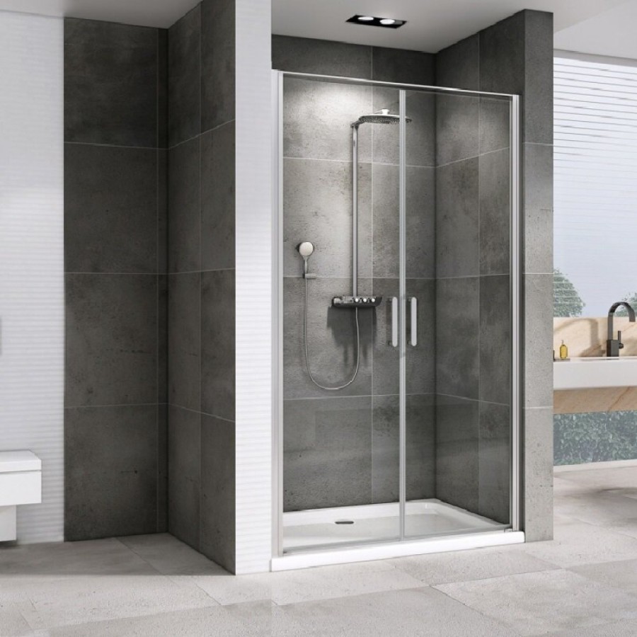 Душевая дверь Abber Sonnenstrand, 100 х 195 см, профиль хром, стекло прозрачное, AG04100C