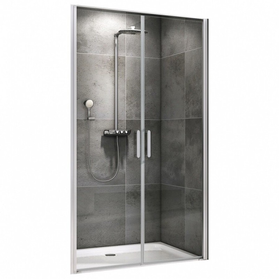 Душевая дверь Abber Sonnenstrand, 100 х 195 см, профиль хром, стекло прозрачное, AG04100C