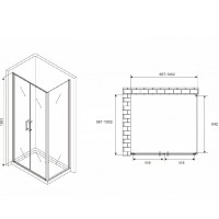 Душевой уголок Abber Sonnenstrand, 100 х 100 см, стекло прозрачное, профиль хром, AG04100C-S100