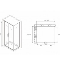 Душевой уголок Abber Sonnenstrand, 100 х 70 см, стекло прозрачное, профиль хром, AG04100C-S70
