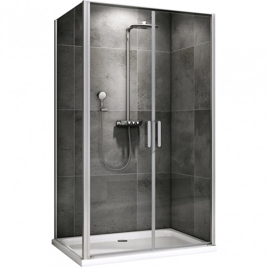 Душевой уголок Abber Sonnenstrand, 100 х 75 см, стекло прозрачное, профиль хром, AG04100C-S75