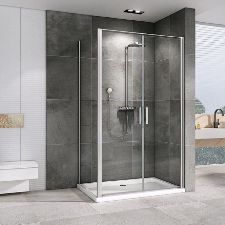 Душевой уголок Abber Sonnenstrand, 100 х 80 см, стекло прозрачное, профиль хром, AG04100C-S80