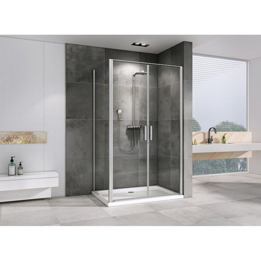Душевой уголок Abber Sonnenstrand, 100 х 85 см, стекло прозрачное, профиль хром, AG04100C-S85