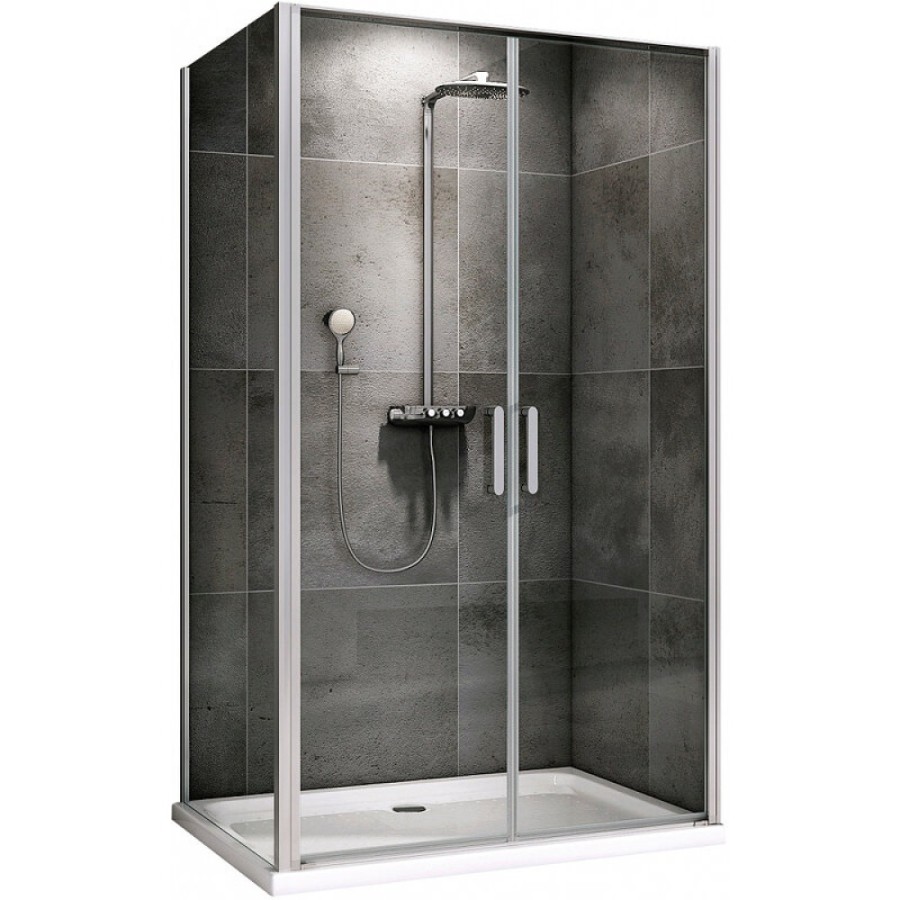 Душевой уголок Abber Sonnenstrand, 100 х 90 см, стекло прозрачное, профиль хром, AG04100C-S90
