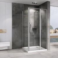 Душевой уголок Abber Sonnenstrand, 100 х 100 см, стекло прозрачное, профиль хром, AG04100S-S100