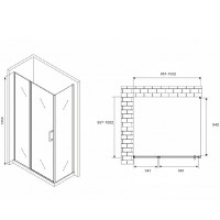 Душевой уголок Abber Sonnenstrand, 100 х 100 см, стекло прозрачное, профиль хром, AG04100S-S100
