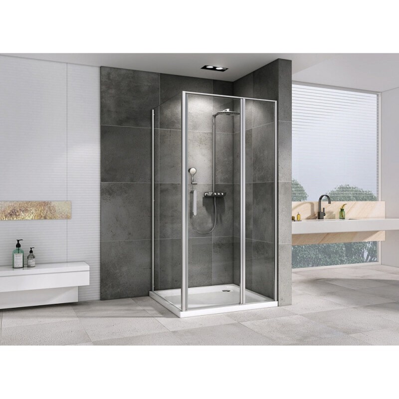 Душевой уголок Abber Sonnenstrand, 100 х 85 см, стекло прозрачное, профиль хром, AG04100S-S85